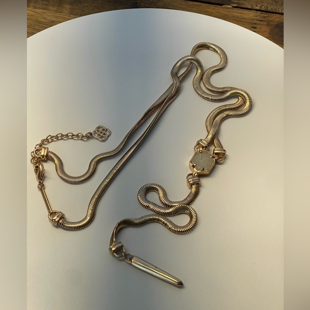 Kendra Scott long necklace gold tone - Picture 9 of 12